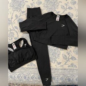 Gymshark vital seamless 2.0 black set